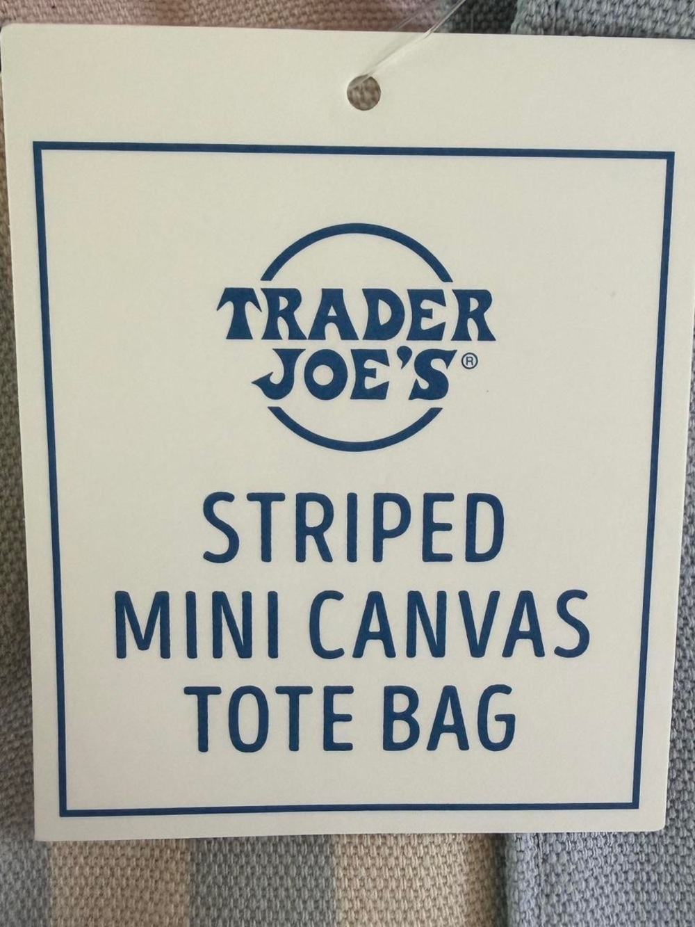 Trader Joe's Viral Striped Mini Canvas Tote Bag - Set of 4 - Picture 2 of 5